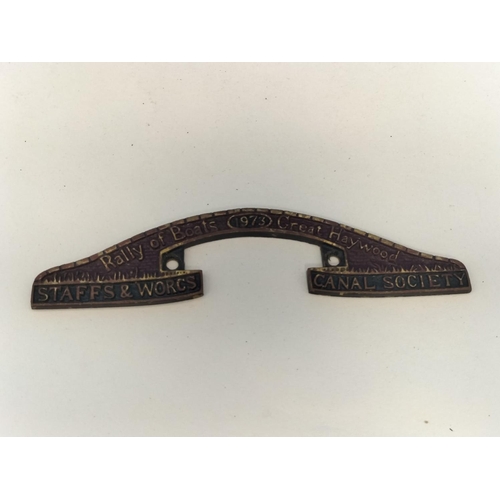 256 - Collection of Metal Canal Related Plaques (6) to include Staffs & Worcs (3), Nantwich, Chesterfield ... 