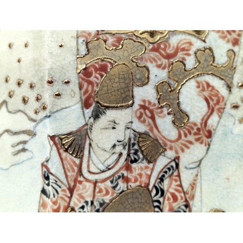 26 - Pair of Early 20th Century Japanese Satsuma Hexagonal 32cm Vases.