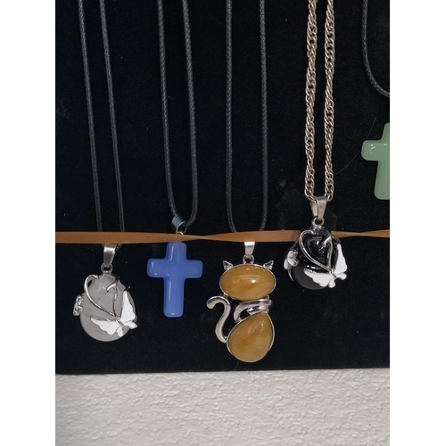 260 - Quantity of Assorted New Costume Jewellery to include Tray of Initial Rings, Stone Pendants on Chain... 