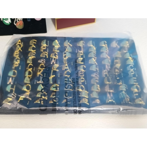 260 - Quantity of Assorted New Costume Jewellery to include Tray of Initial Rings, Stone Pendants on Chain... 