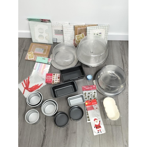 265 - Collection of Baking/Cake Items to include Baking Tins, Display Stands with Covers, Gift Boxes and B... 