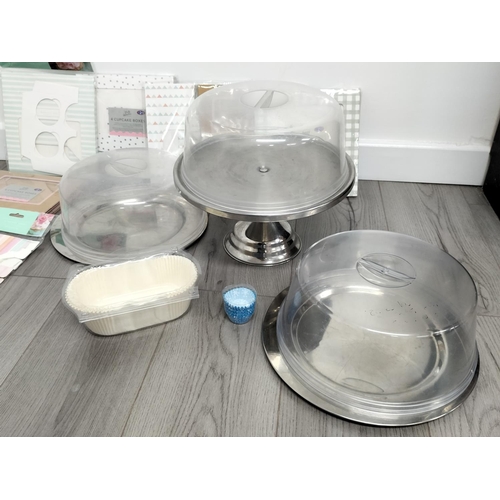 265 - Collection of Baking/Cake Items to include Baking Tins, Display Stands with Covers, Gift Boxes and B... 