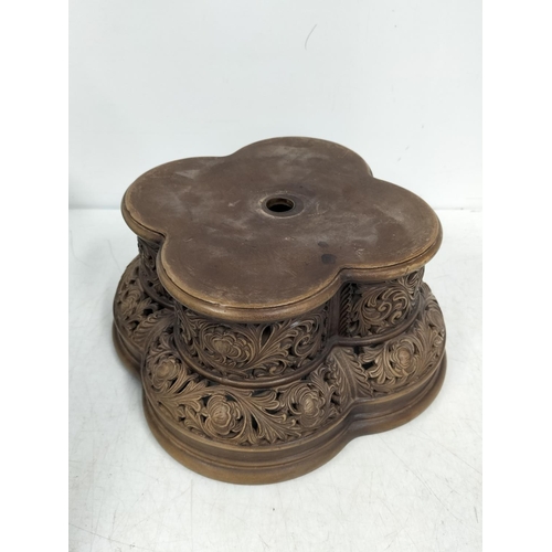 273 - Large Buddha Design Blue Ceramic Statue on Plinth. 75cm High. Collection Only.