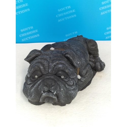 275 - Resin Lying Bulldog Statue. 10cm High, 23cm Long.