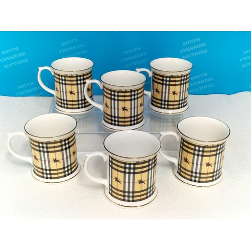 277 - Burberry Fine China Set of 6 Mugs.