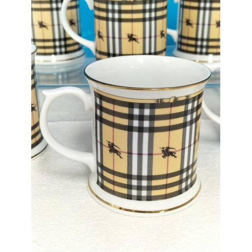 277 - Burberry Fine China Set of 6 Mugs.