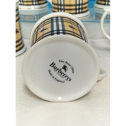 277 - Burberry Fine China Set of 6 Mugs.