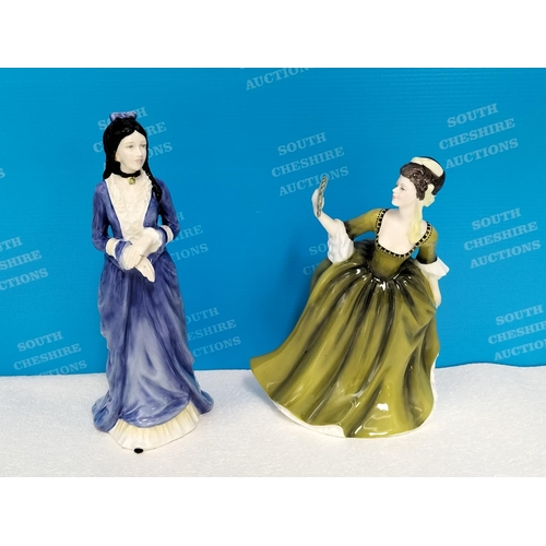 280 - Royal Doulton Lady Figures (2), 'Simone' HN 2378 and 'Clara Hamps' HN 4162. Tallest 22cm.
