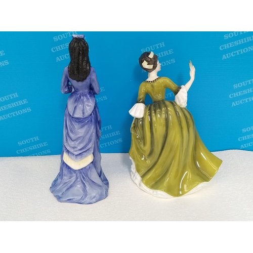 280 - Royal Doulton Lady Figures (2), 'Simone' HN 2378 and 'Clara Hamps' HN 4162. Tallest 22cm.