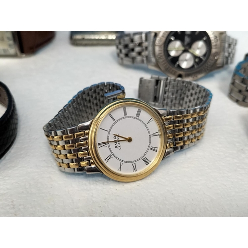 310 - Purple Glass Bowl with a Quantity of Watches for Spares/Repair. Bowl 6cm High, 20cm Diameter.