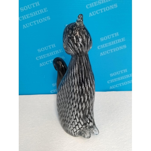 34 - Objects D'Art Boxed Glass Cat Figure. 19cm High.