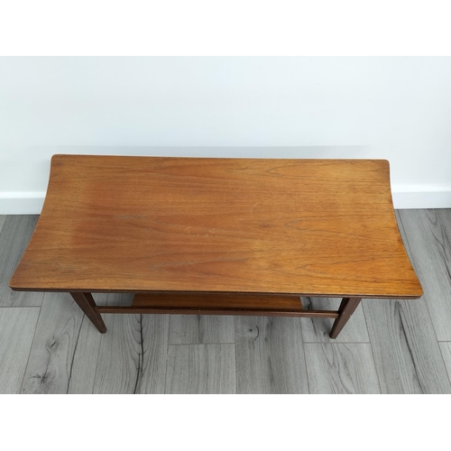51 - Mid Century Richard Hornby Teak Coffee Table. 36cm High, 91cm x 41cm. Collection Only.