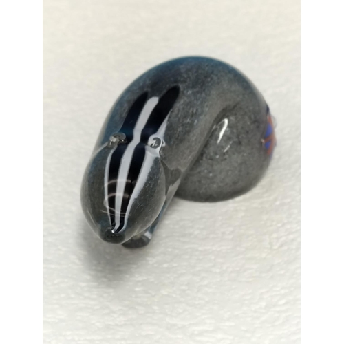53 - Langham Glass 'Badger' Paperweight. 3cm High, 9cm Long.