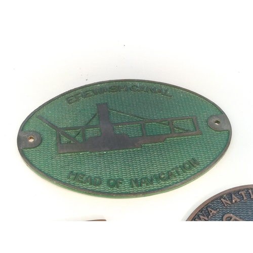 56 - Collection of Metal Canal Related Plaques (5) to include Erewash  (2), Manchester, Lymm and Market D... 