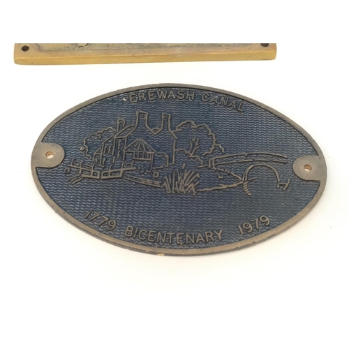 56 - Collection of Metal Canal Related Plaques (5) to include Erewash  (2), Manchester, Lymm and Market D... 
