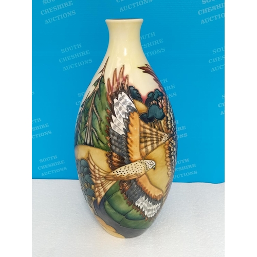 57 - Boxed Moorcroft 'Red Kites' 32cm Limited Edition Vase by Philip Gibson 2007. Red Dot
