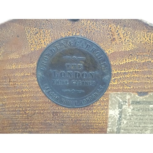 55 - Victorian Crowden & Garrod Ltd 'The London Knife Cleaner'. 39cm High, 36cm Diameter.