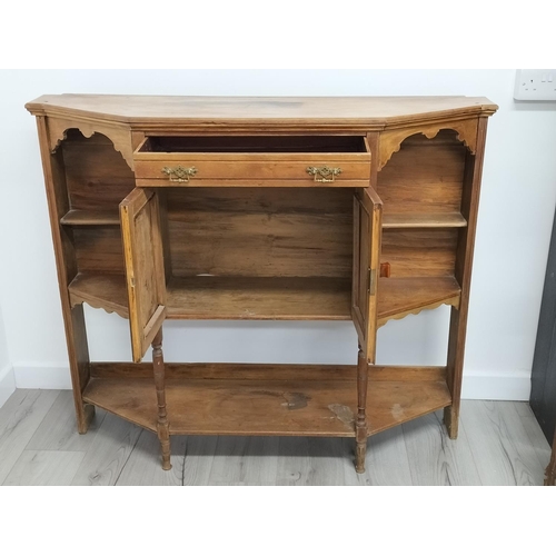281 - Edwardian Credenza Sideboard with Single Drawer over Two Door Carved Panel Cupboard and Under Shelf.... 