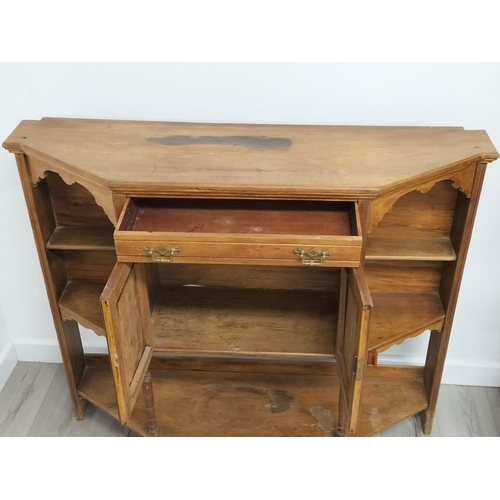 281 - Edwardian Credenza Sideboard with Single Drawer over Two Door Carved Panel Cupboard and Under Shelf.... 