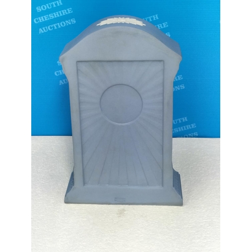 1 - Wedgwood Jasperware Millennium AD2000 'Dancing Hours' Mantel Clock. 23cm High, 15cm x 6cm. Requires ... 