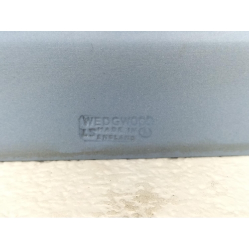 1 - Wedgwood Jasperware Millennium AD2000 'Dancing Hours' Mantel Clock. 23cm High, 15cm x 6cm. Requires ... 