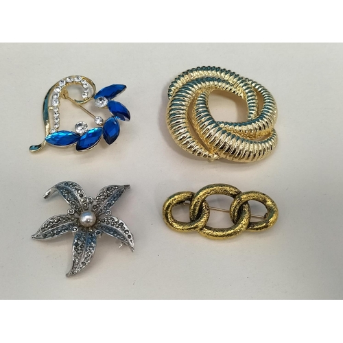 152 - Tray of Mixed Brooches and Clip on Earrings. Tray Size 3.5cm High, 35cm x 24cm.