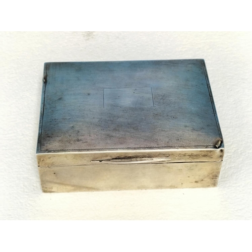 158 - Silver Cigarette Box. 4cm High, 12cm x 9cm.