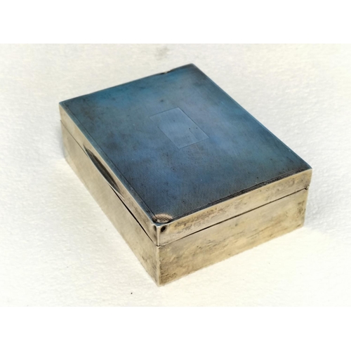 158 - Silver Cigarette Box. 4cm High, 12cm x 9cm.