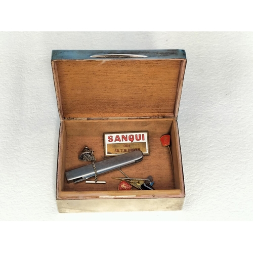 158 - Silver Cigarette Box. 4cm High, 12cm x 9cm.