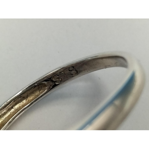 160 - 925 Silver and Ruby Coloured Cubic Zirconia Cluster Ring. Size N. Boxed.