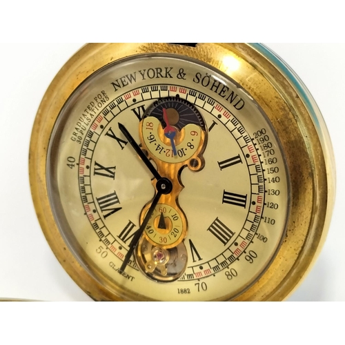 162 - Gold Coloured and Enameled Case Wind Up Half Hunter Pocket Watch W/O.
