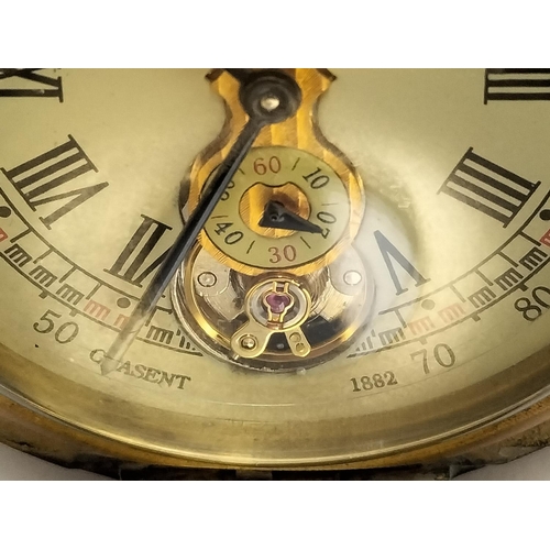 162 - Gold Coloured and Enameled Case Wind Up Half Hunter Pocket Watch W/O.