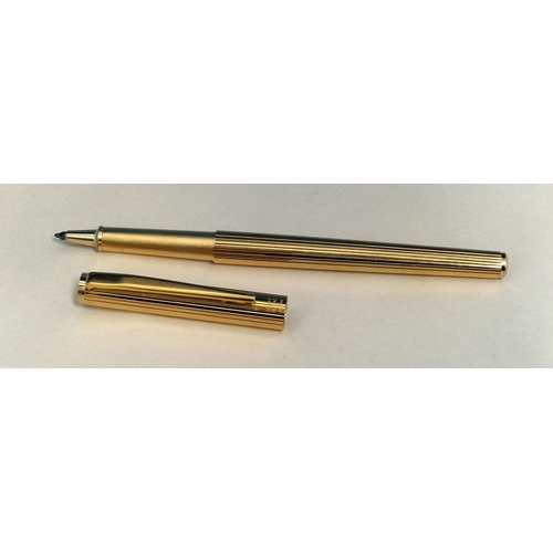 163 - Montblanc Gold Plated Ballpoint Pen. 14cm Long. Requires Refill.