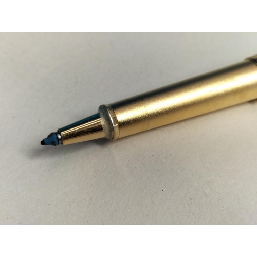 163 - Montblanc Gold Plated Ballpoint Pen. 14cm Long. Requires Refill.
