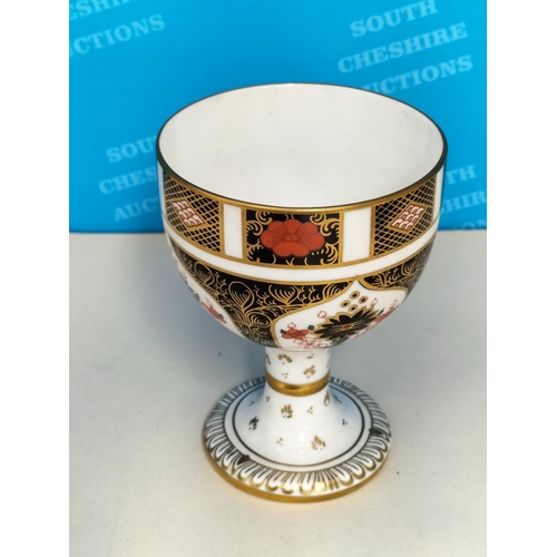 17 - Royal Crown Derby Imari (1128) 12cm Chalice/Goblet plus an Unmarked 2451 Pattern Saucer, 14cm Diamet... 