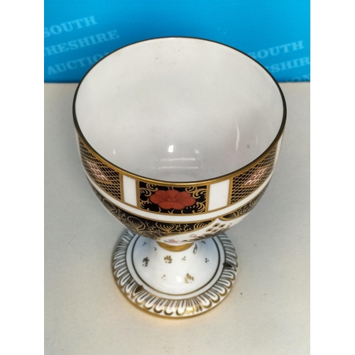 17 - Royal Crown Derby Imari (1128) 12cm Chalice/Goblet plus an Unmarked 2451 Pattern Saucer, 14cm Diamet... 