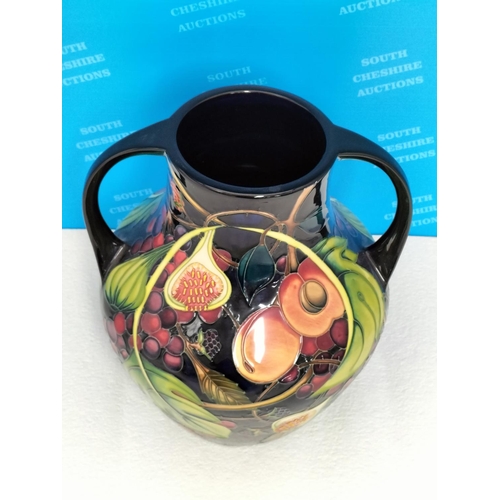 2 - Moorcroft Twin Handled 26cm Vase in the 'Queens Choice' Pattern by Emma Bossons 2000. Red Dot.
