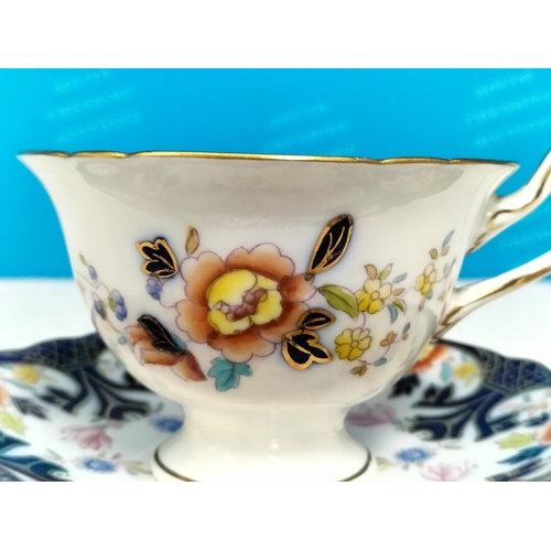 243 - Wileman Foley Imari Pattern Trio. Pattern No 8156, c1890-1900.