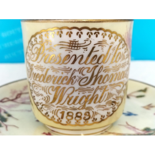 244 - Hand Painted 19th Century Christening Cup 'Presented to Frederick Thomas Wright 1883' with Nesting B... 