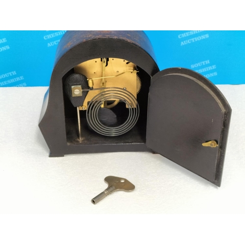 253 - Vintage Smiths Wooden Cased Mantel Clock. W/O