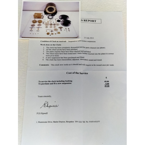 253 - Vintage Smiths Wooden Cased Mantel Clock. W/O