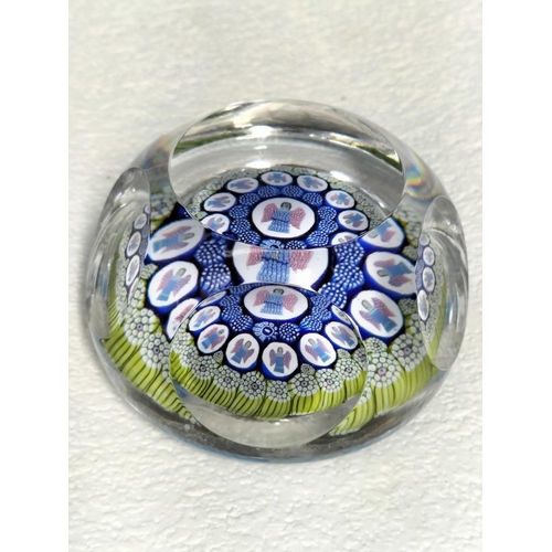 3 - Boxed Whitefriars Limited Edition 915/1,000 'Christmas 1975' Faceted Angel Millefiore Paperweight wi... 