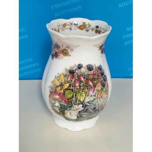 13 - Royal Doulton Brambly Hedge 'The Harvest Mice' 21cm Wall Clock W/O plus 17cm 'Autumn' Vase (2nds).