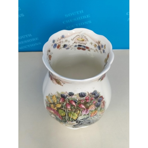13 - Royal Doulton Brambly Hedge 'The Harvest Mice' 21cm Wall Clock W/O plus 17cm 'Autumn' Vase (2nds).