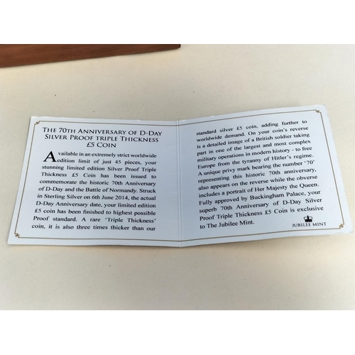 166 - 2014 Queen Elizabeth II Tristan Da Cunha Sterling Silver Proof Triple Thickness Five Pound Coin '70t... 