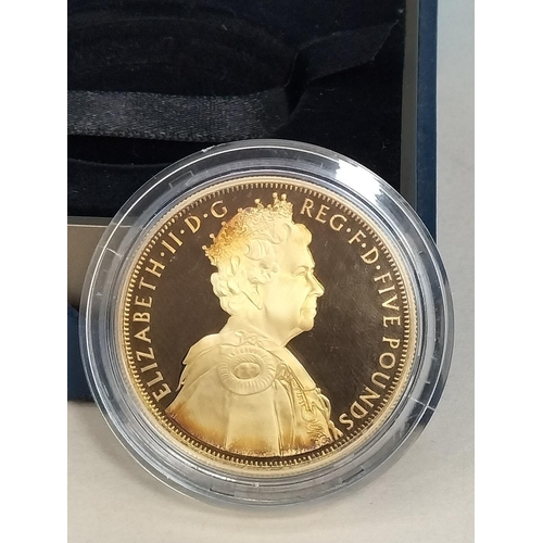 169 - Royal Mint 2012 Silver 925 Gold Plated Five Pound Coin 'Queen's Diamond Jubilee'. Maximum Mintage 12... 