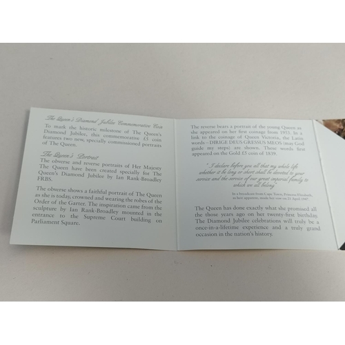 169 - Royal Mint 2012 Silver 925 Gold Plated Five Pound Coin 'Queen's Diamond Jubilee'. Maximum Mintage 12... 