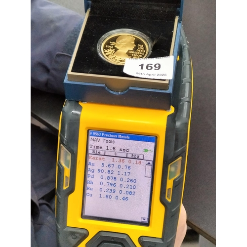 169 - Royal Mint 2012 Silver 925 Gold Plated Five Pound Coin 'Queen's Diamond Jubilee'. Maximum Mintage 12... 