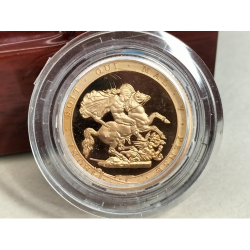 170 - Royal Mint 2017 'The Piedfort Gold Sovereign 15.9 Grams. Coin Mintage of 3,750 Worldwide. Cased.