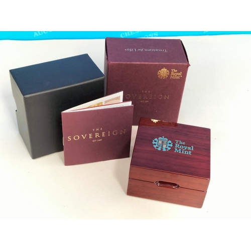 170 - Royal Mint 2017 'The Piedfort Gold Sovereign 15.9 Grams. Coin Mintage of 3,750 Worldwide. Cased.